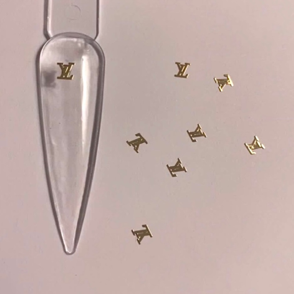 Gold LV nail charms 60 PIECES | nail accessories